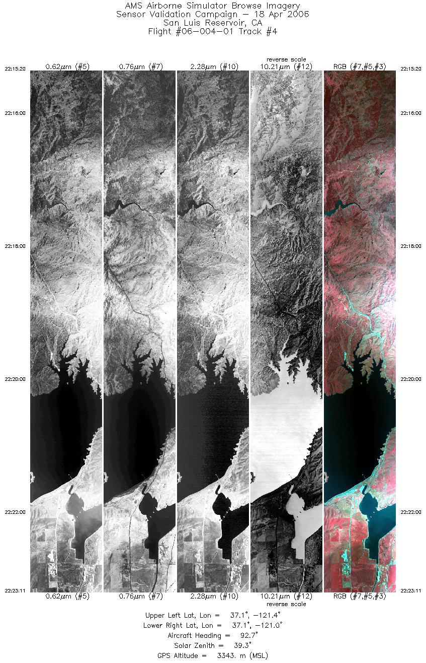 Image of selected bands from flight line 04