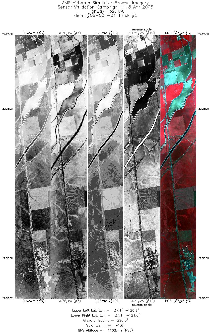 Image of selected bands from flight line 05