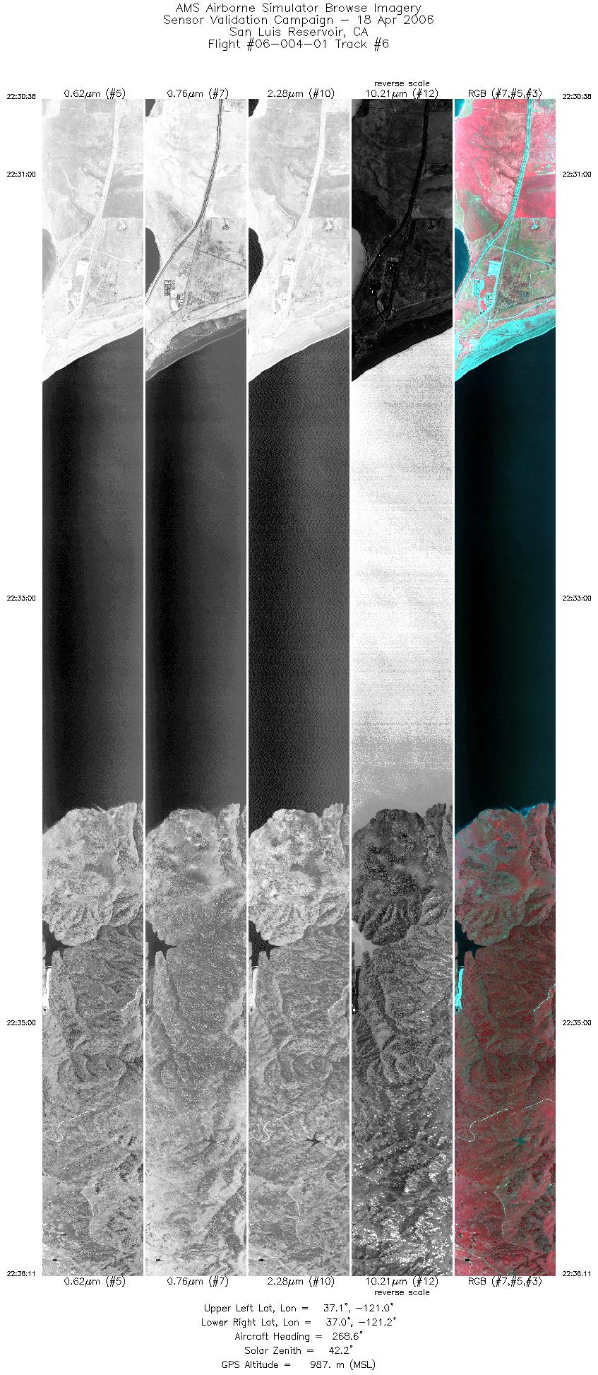 Image of selected bands from flight line 06