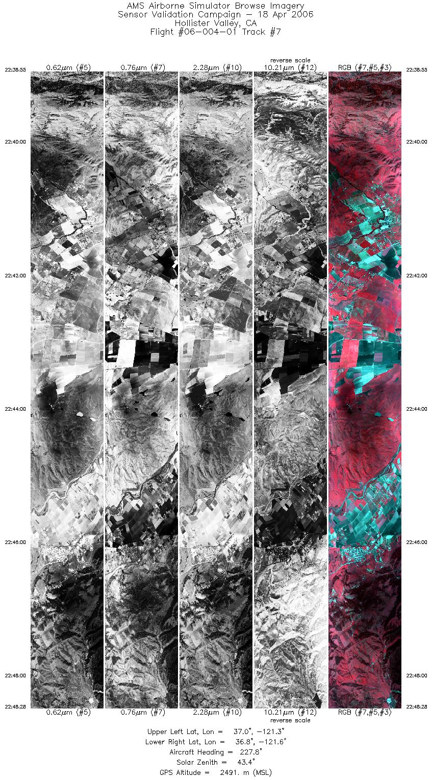 Image of selected bands from flight line 07