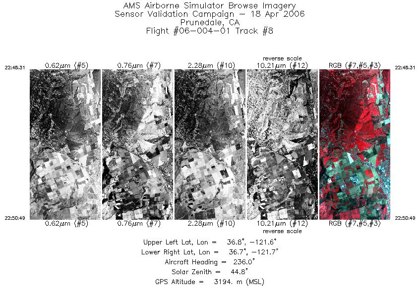 Image of selected bands from flight line 08