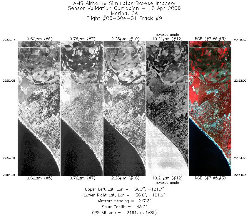 Image of selected bands from flight line 09