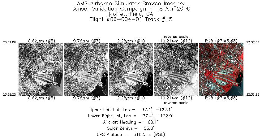 Image of selected bands from flight line 15