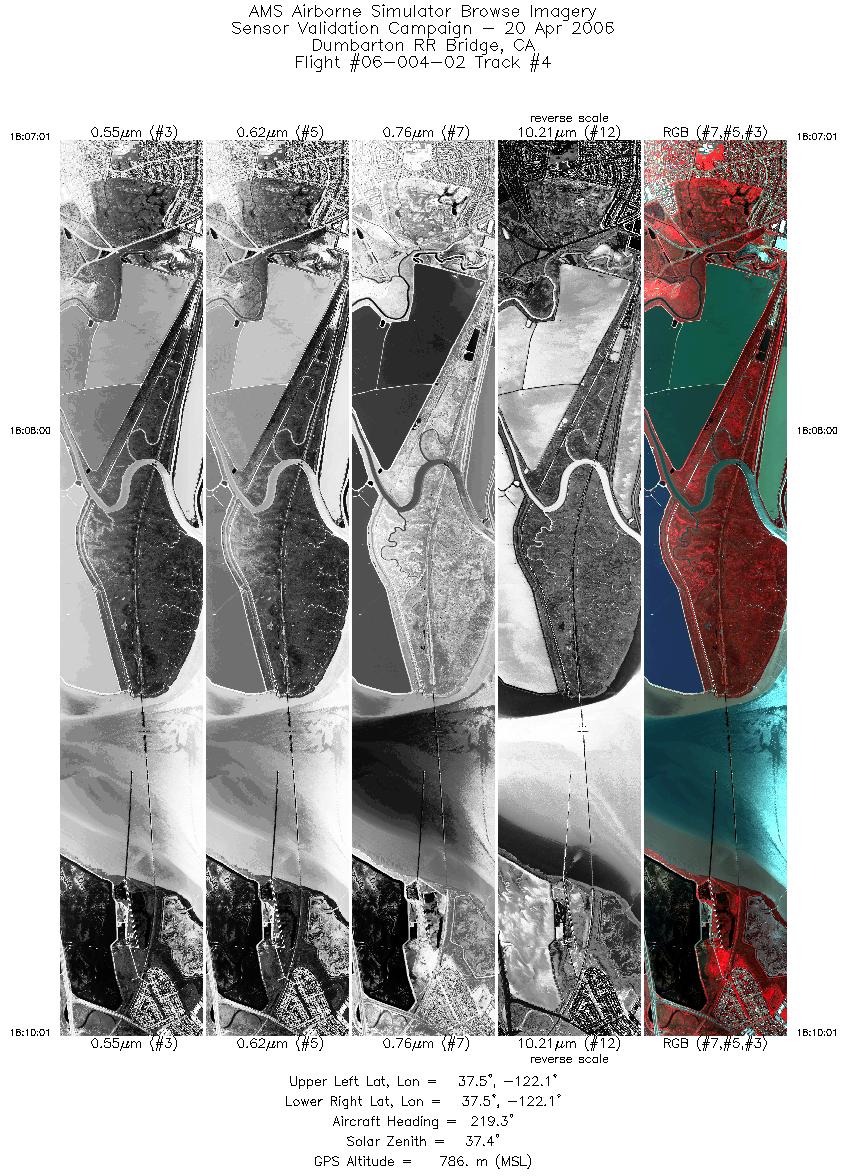 Image of selected bands from flight line 04