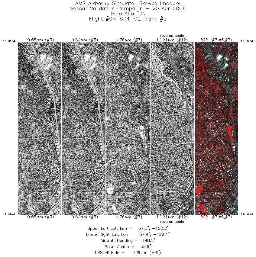 Image of selected bands from flight line 05