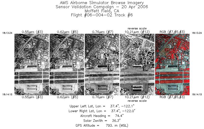 Image of selected bands from flight line 06