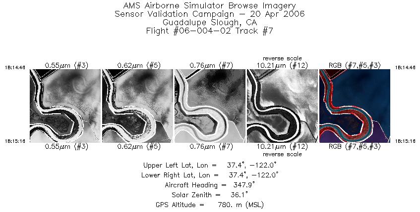 Image of selected bands from flight line 07