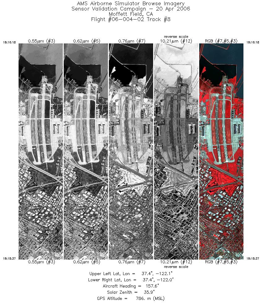 Image of selected bands from flight line 08