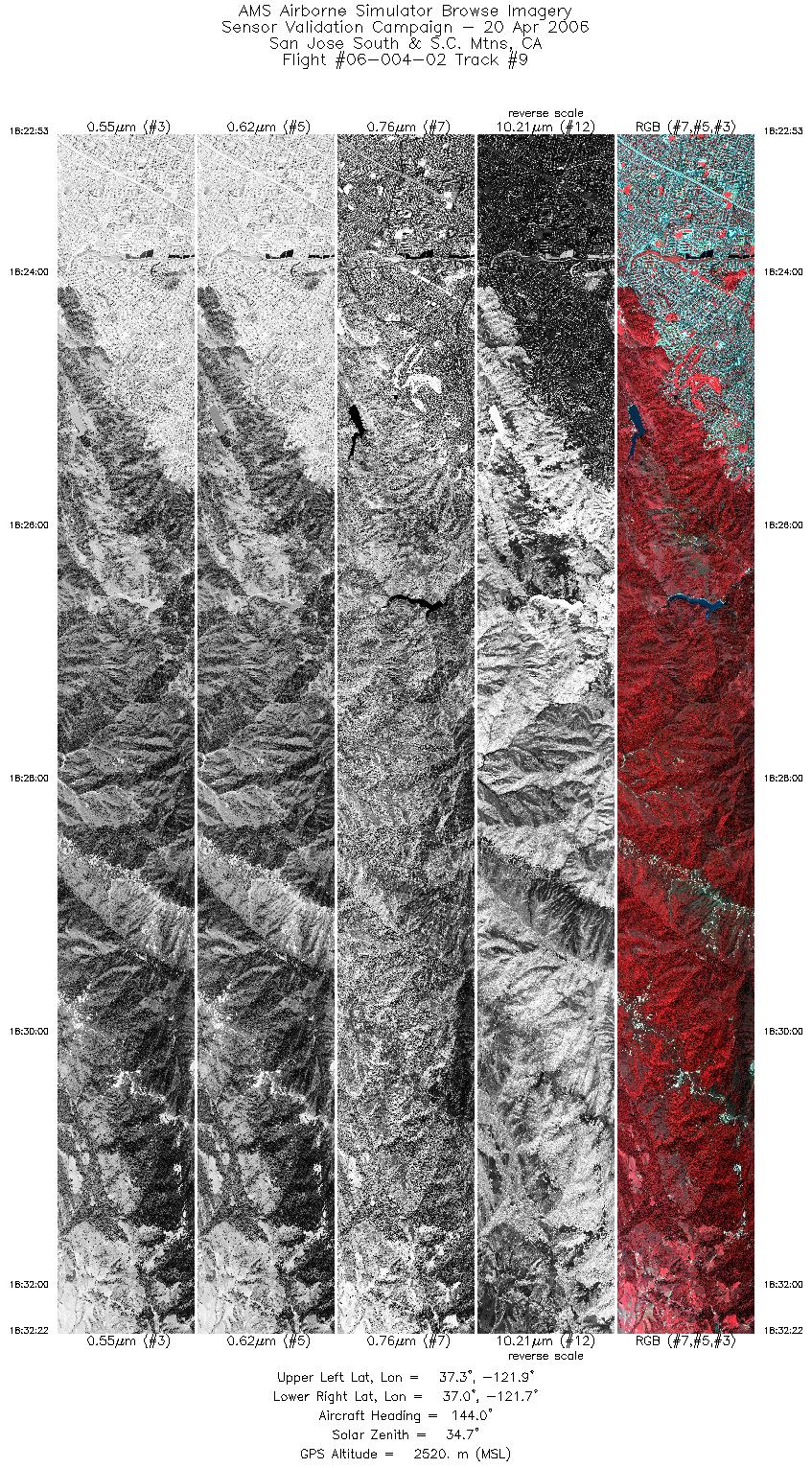 Image of selected bands from flight line 09