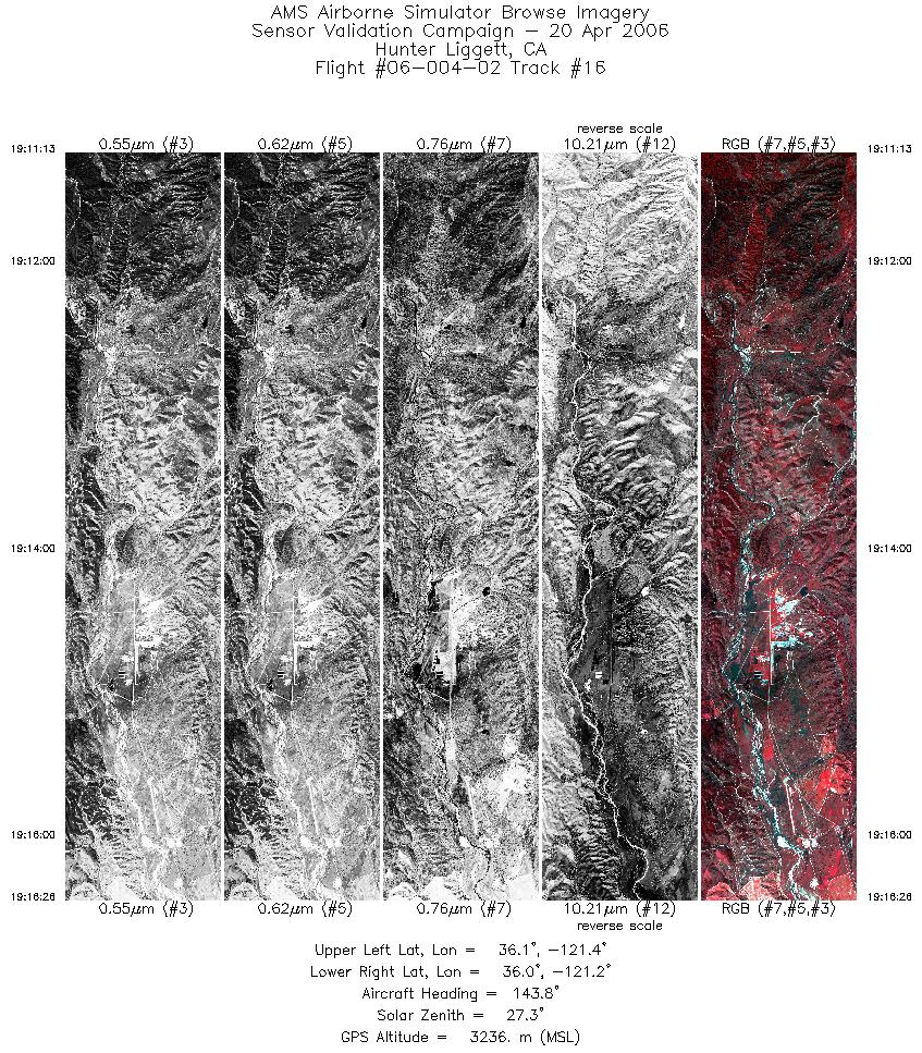 Image of selected bands from flight line 16