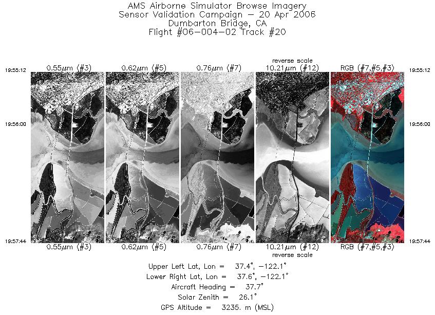 Image of selected bands from flight line 20