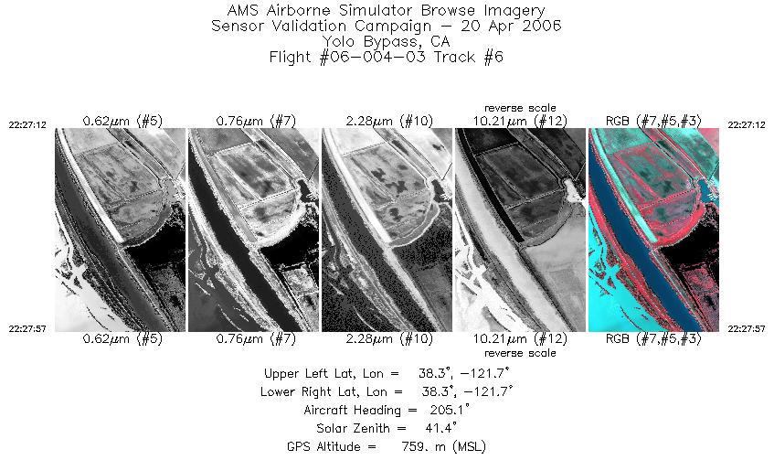 Image of selected bands from flight line 06