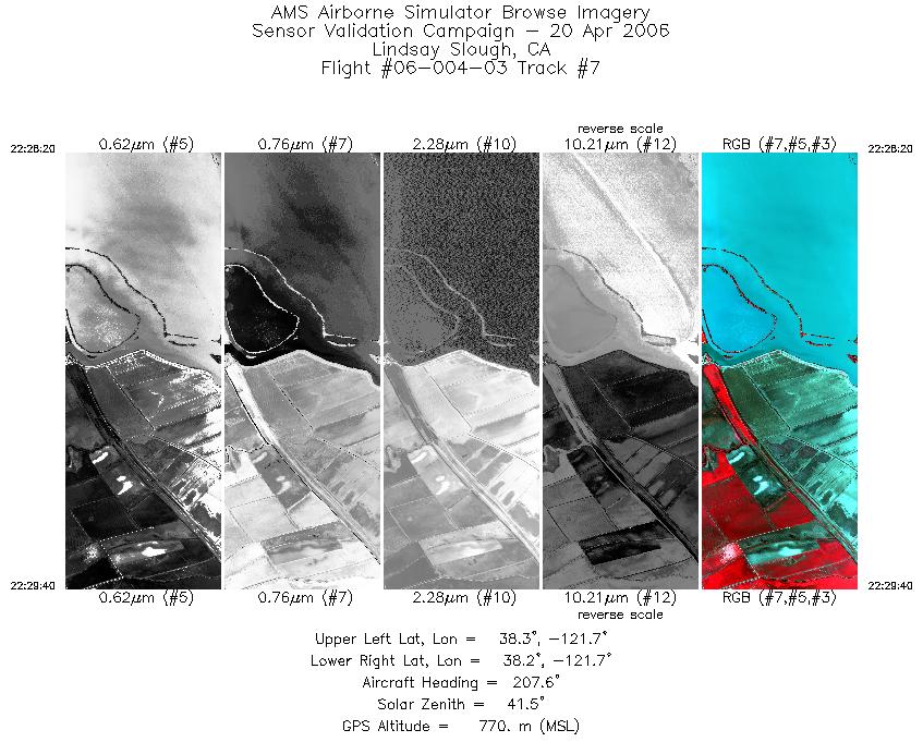 Image of selected bands from flight line 07