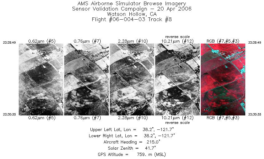 Image of selected bands from flight line 08