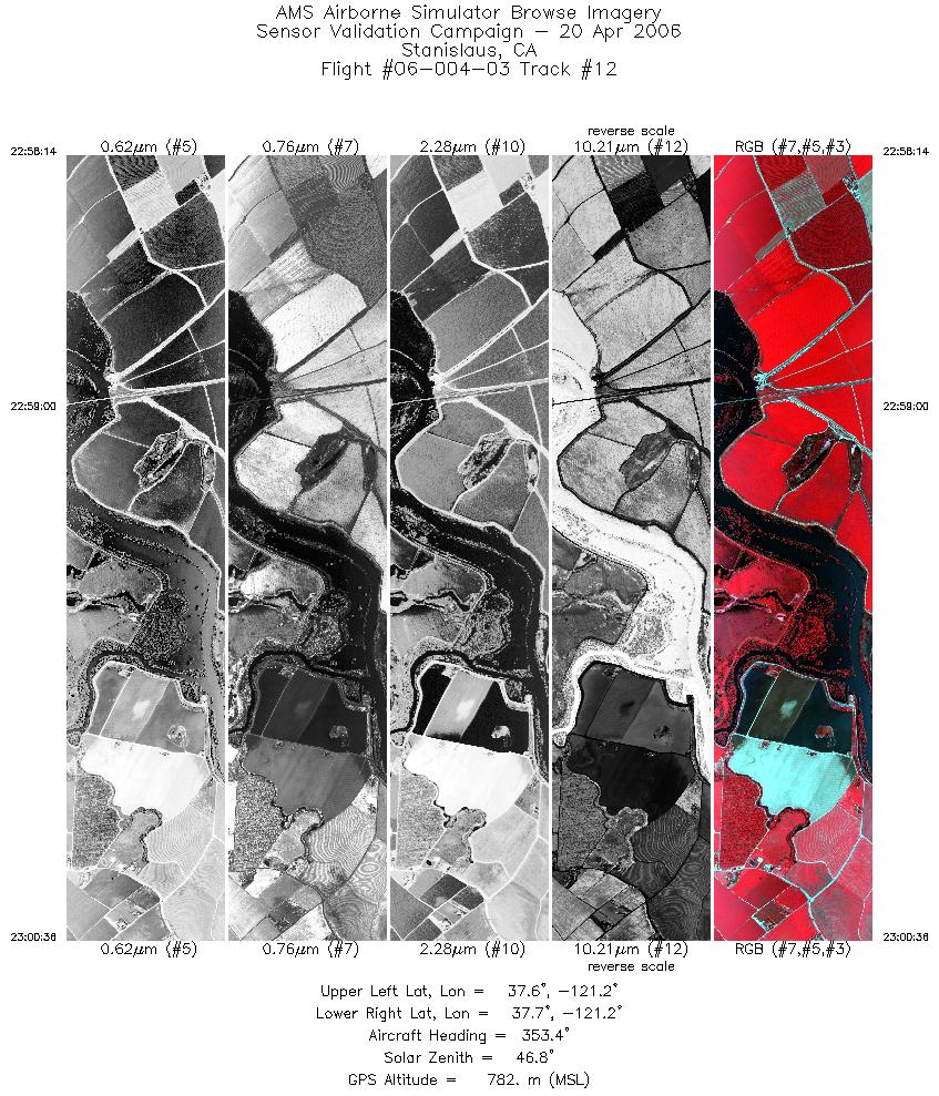 Image of selected bands from flight line 12