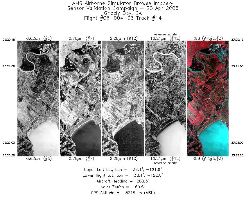 Image of selected bands from flight line 14