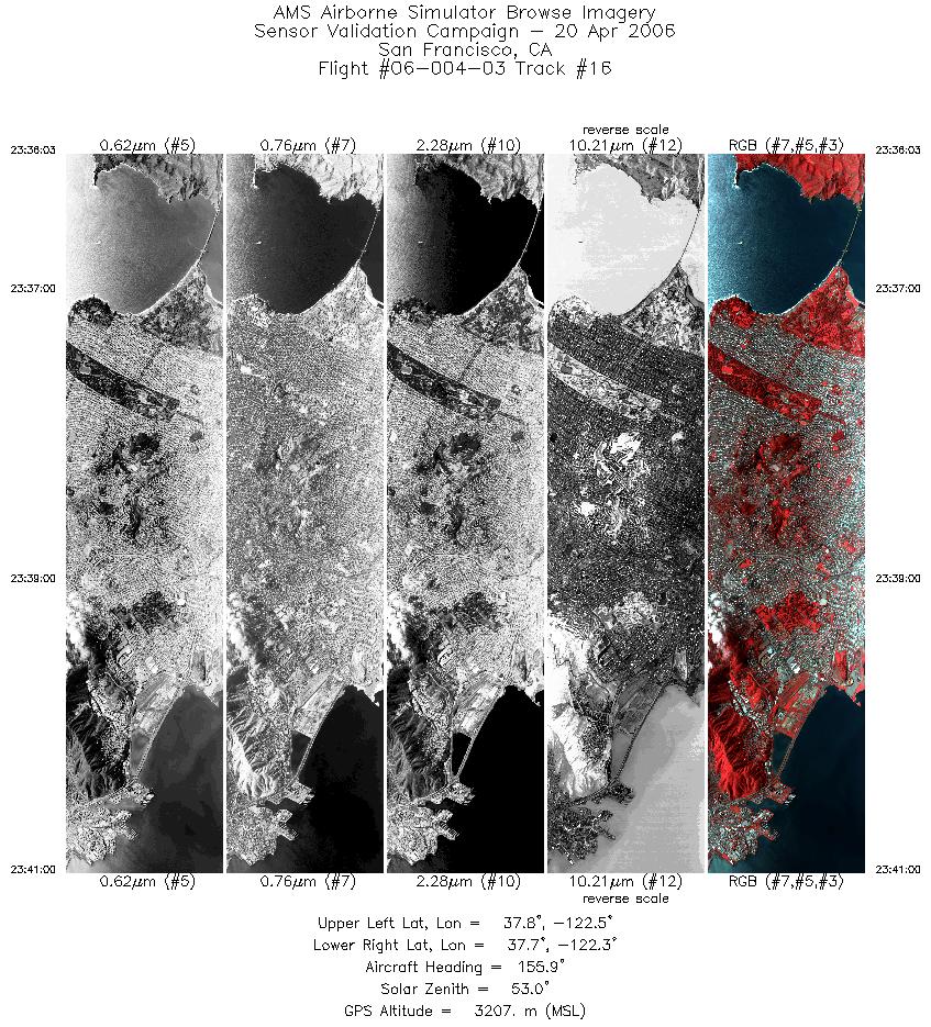 Image of selected bands from flight line 16