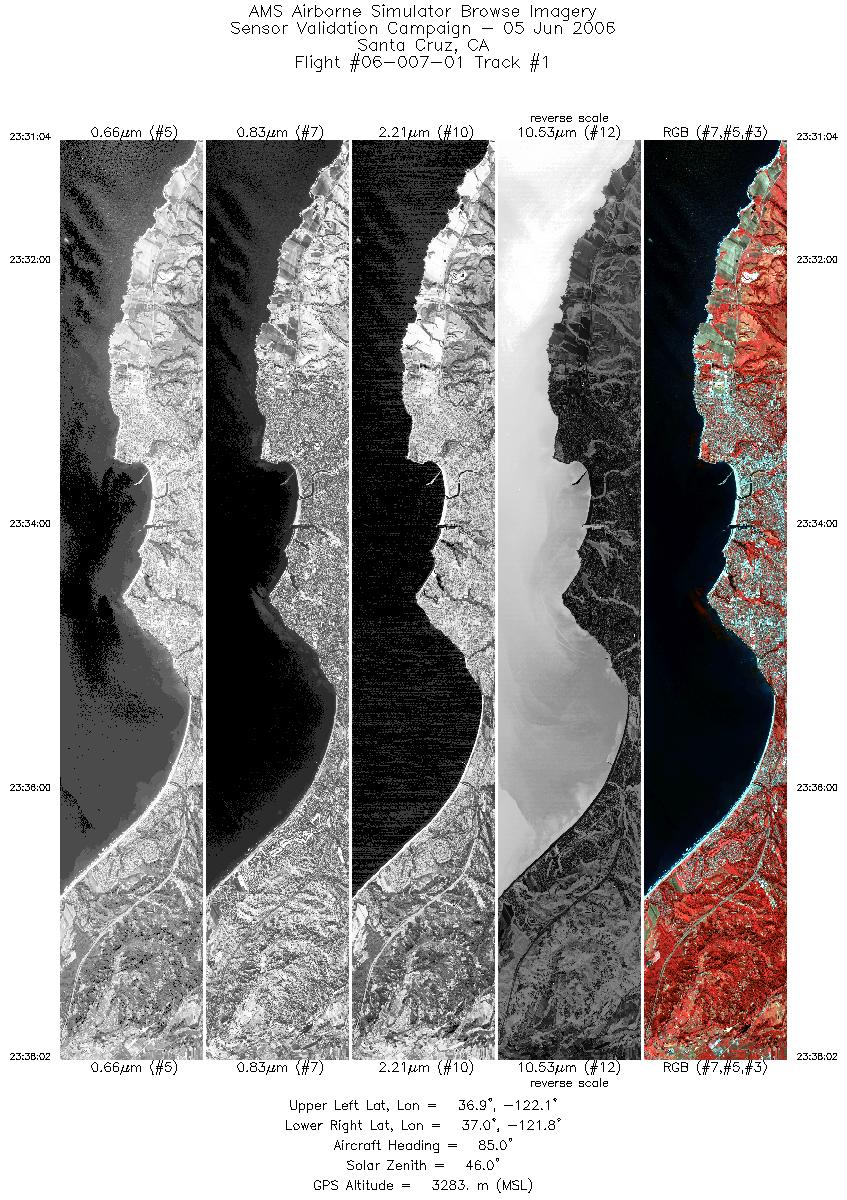 Image of selected bands from flight line 01