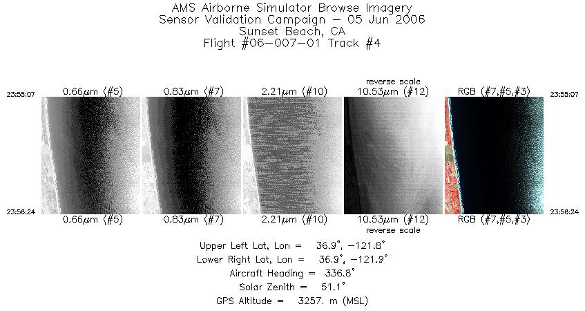 Image of selected bands from flight line 04