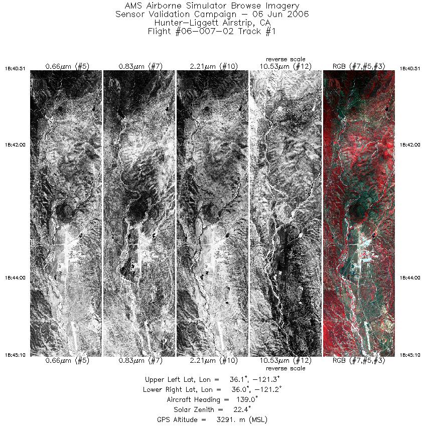 Image of selected bands from flight line 01