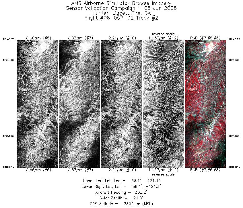 Image of selected bands from flight line 02