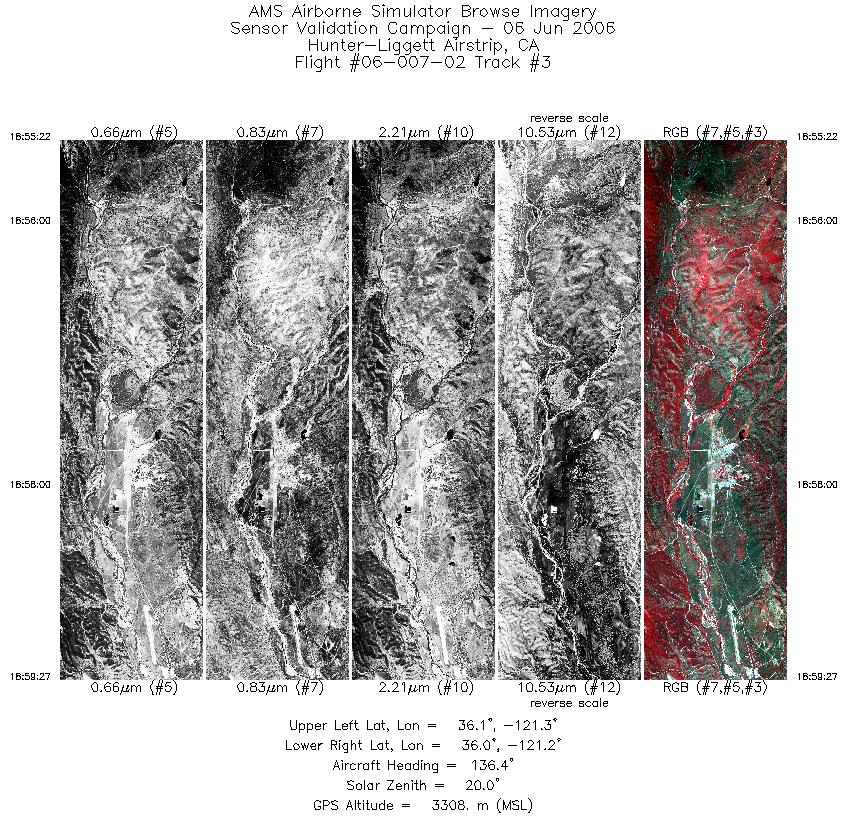 Image of selected bands from flight line 03