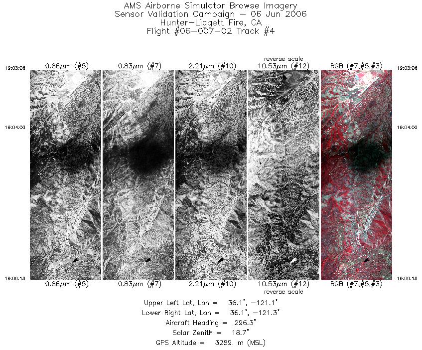 Image of selected bands from flight line 04