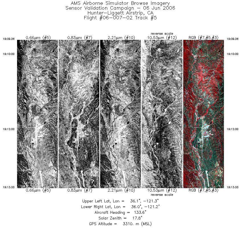 Image of selected bands from flight line 05