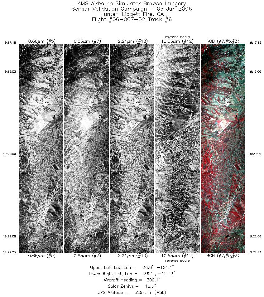 Image of selected bands from flight line 06