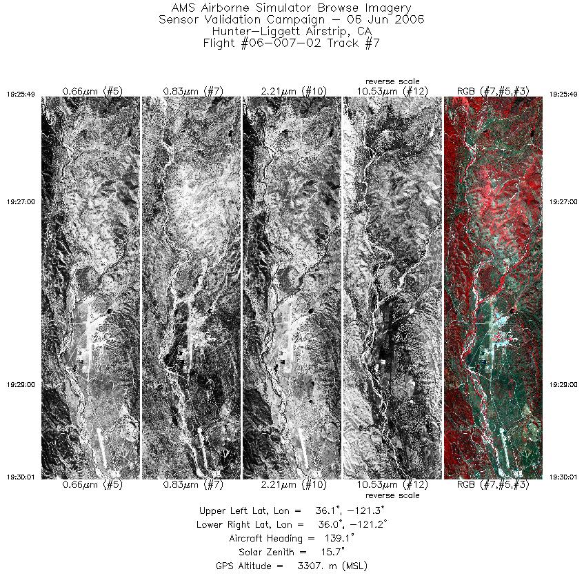 Image of selected bands from flight line 07