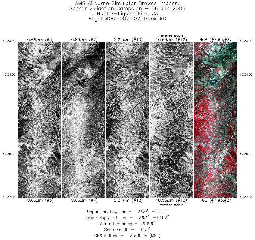 Image of selected bands from flight line 08