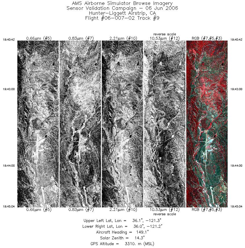 Image of selected bands from flight line 09