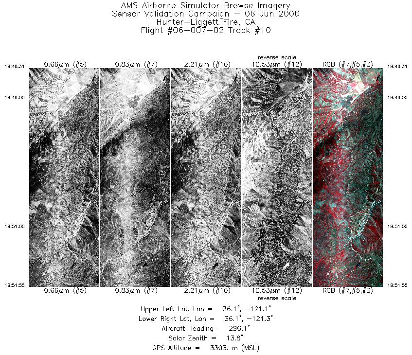 Image of selected bands from flight line 10