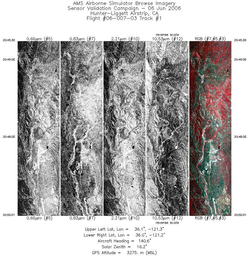 Image of selected bands from flight line 01