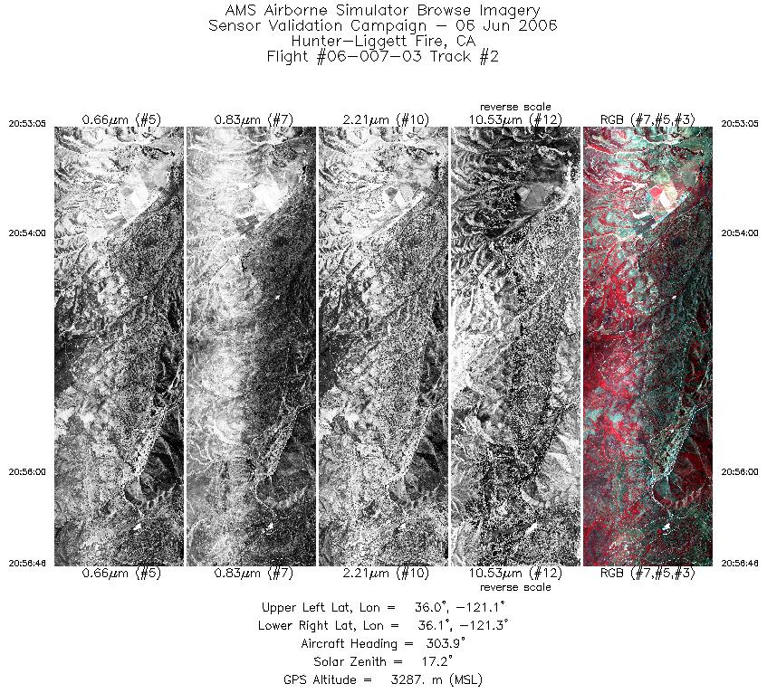 Image of selected bands from flight line 02