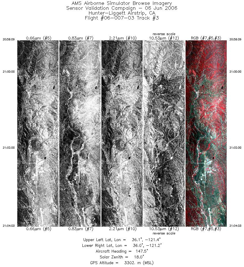 Image of selected bands from flight line 03