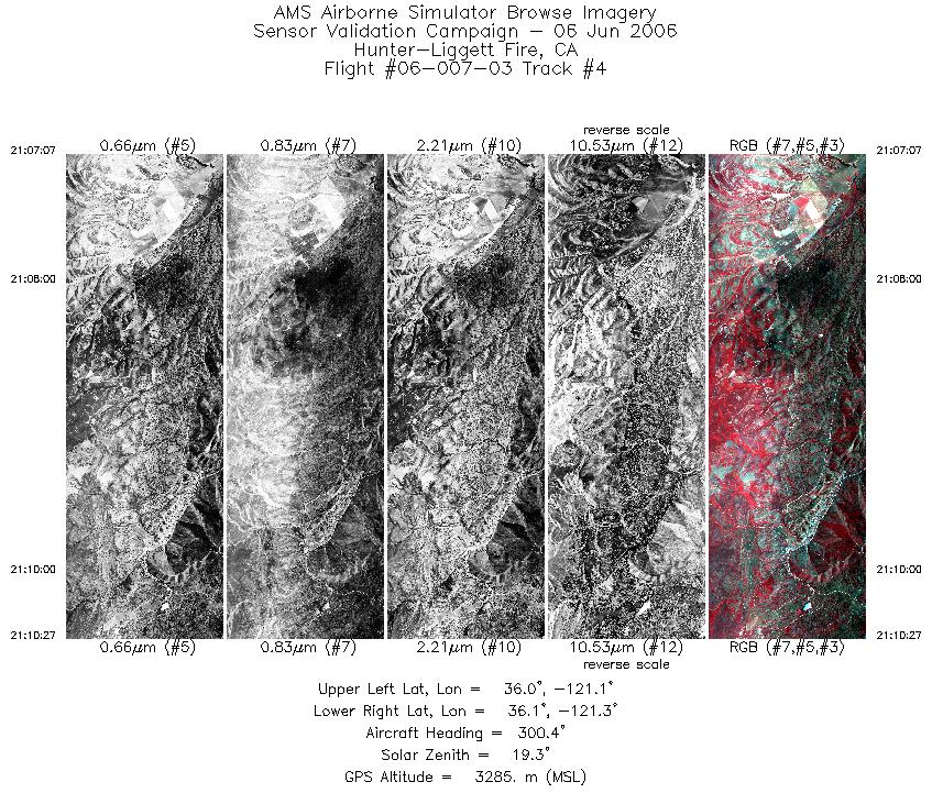 Image of selected bands from flight line 04