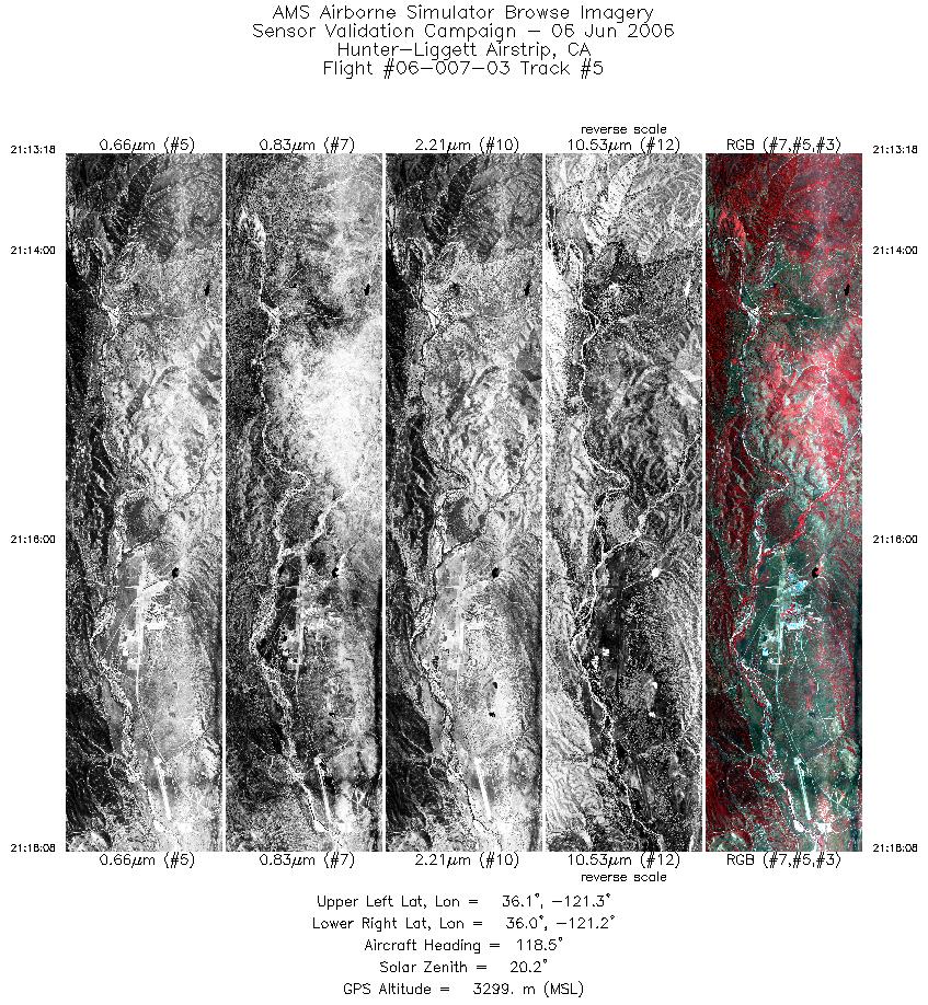 Image of selected bands from flight line 05