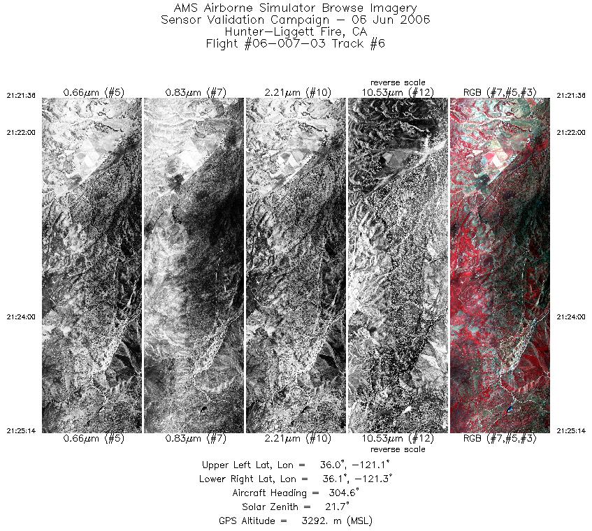 Image of selected bands from flight line 06