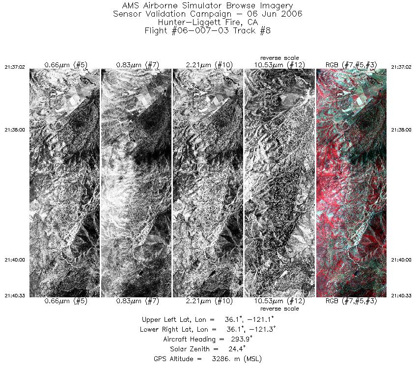 Image of selected bands from flight line 08