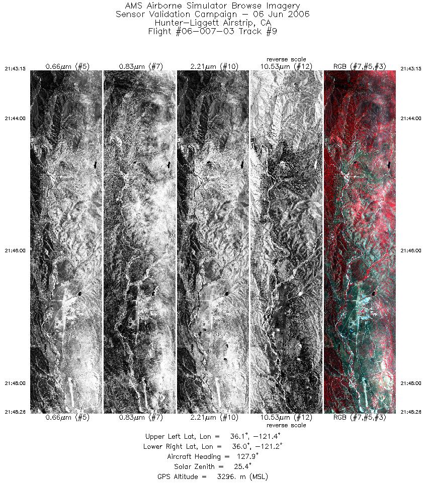 Image of selected bands from flight line 09