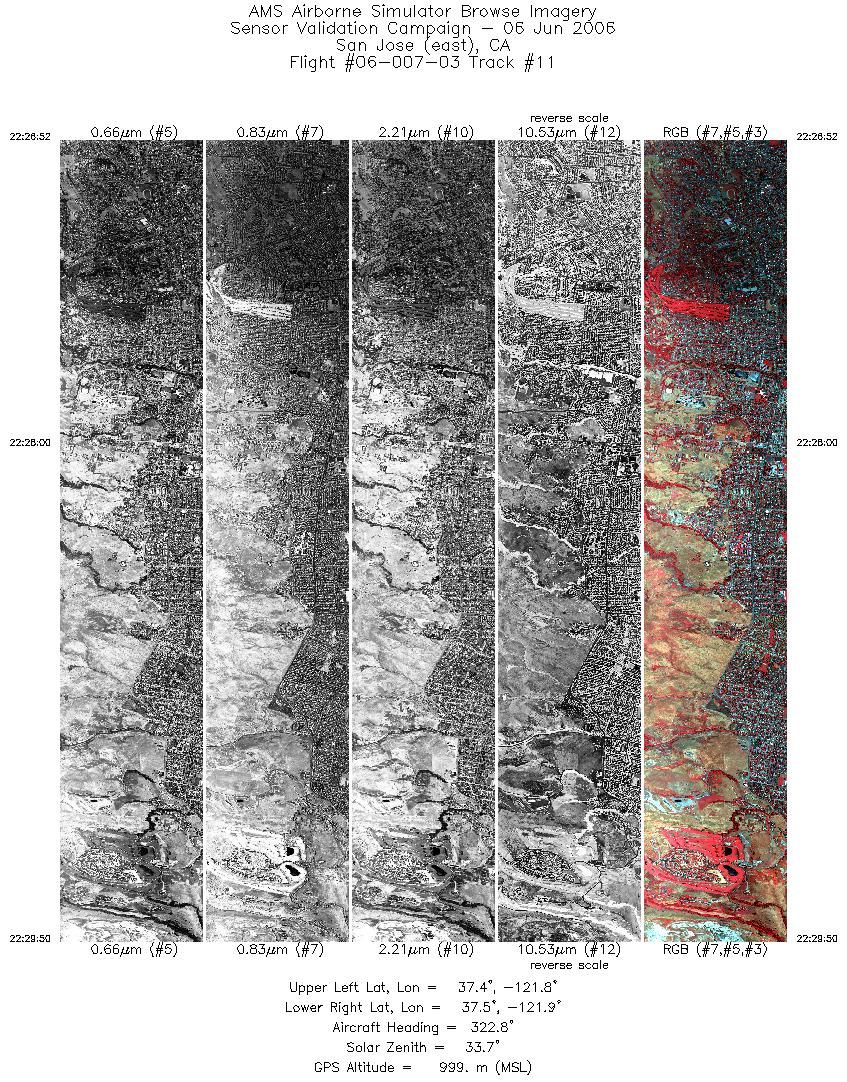 Image of selected bands from flight line 11