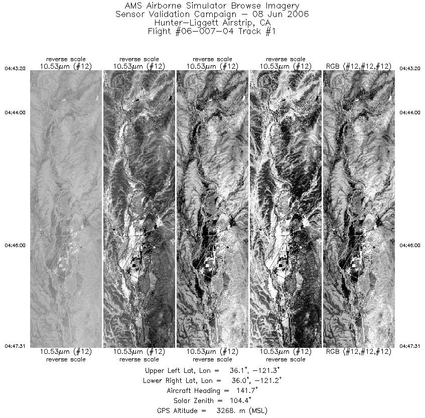 Image of selected bands from flight line 01