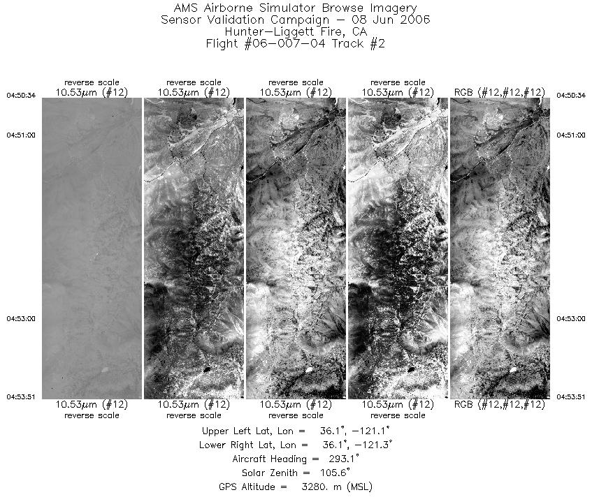 Image of selected bands from flight line 02