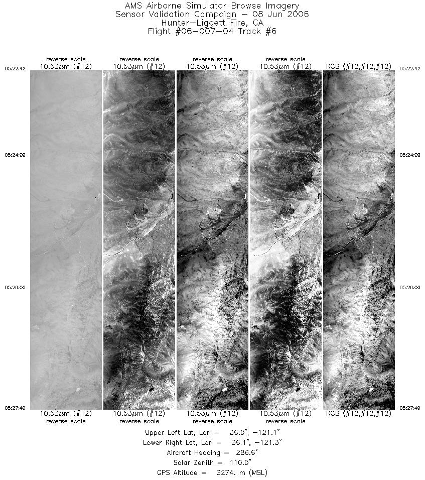 Image of selected bands from flight line 06