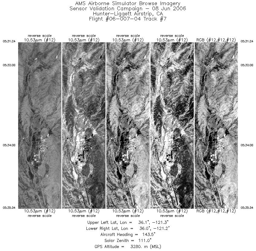 Image of selected bands from flight line 07