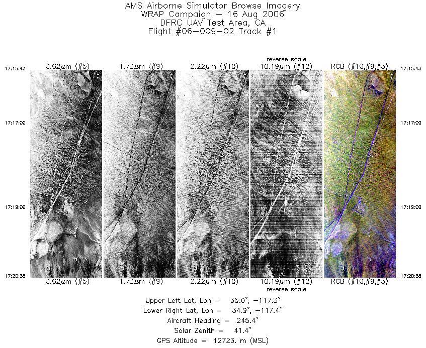 Image of selected bands from flight line 01