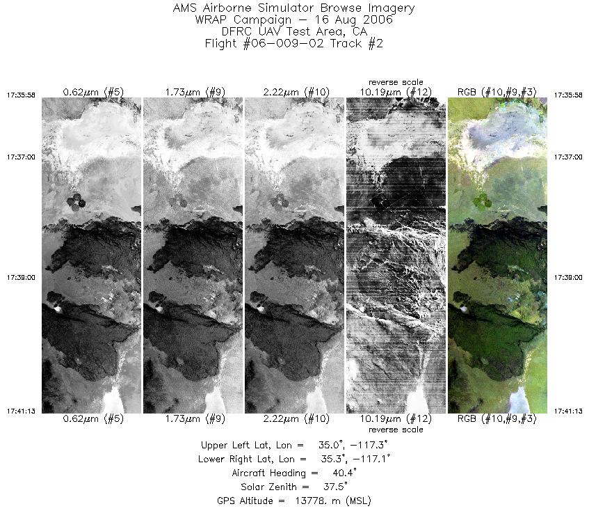 Image of selected bands from flight line 02