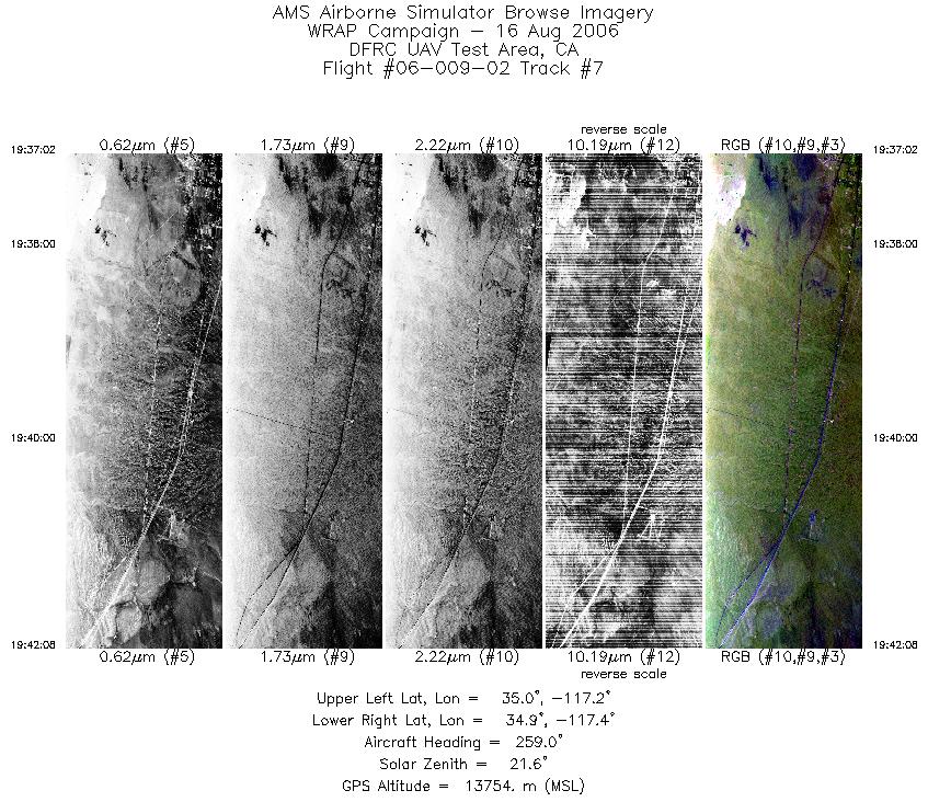 Image of selected bands from flight line 07