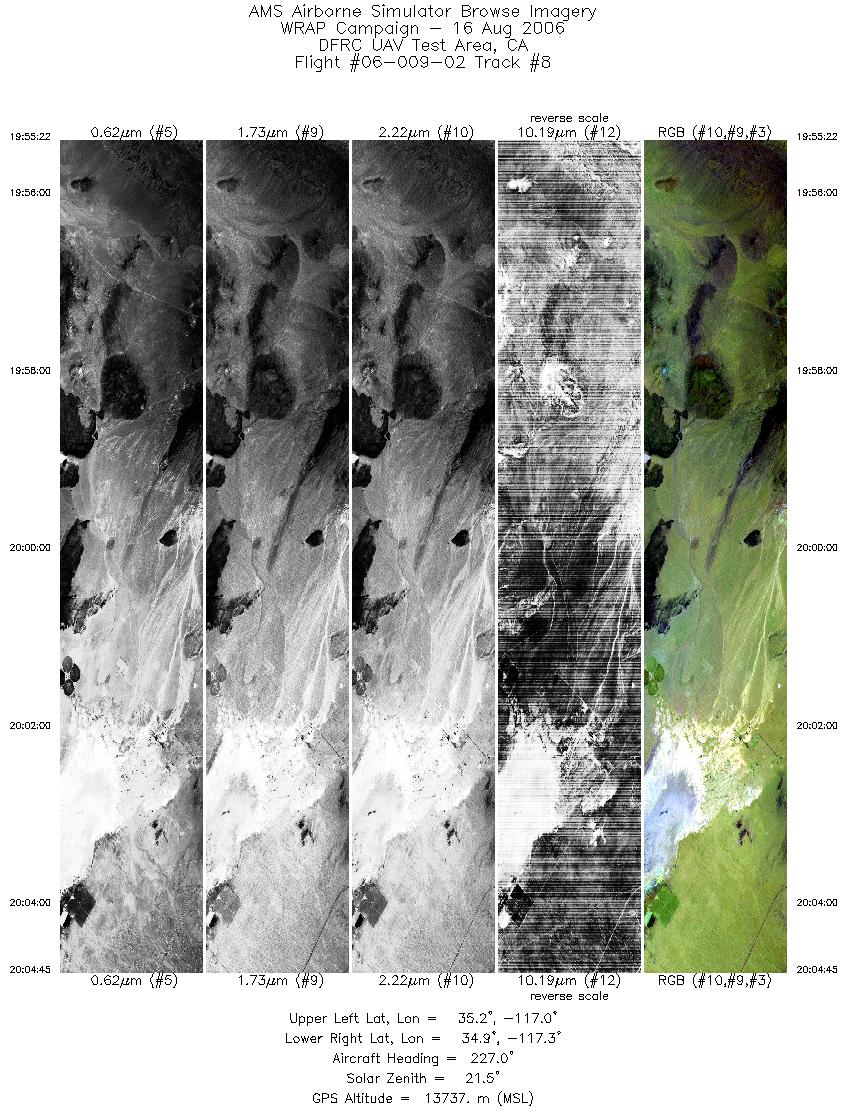 Image of selected bands from flight line 08